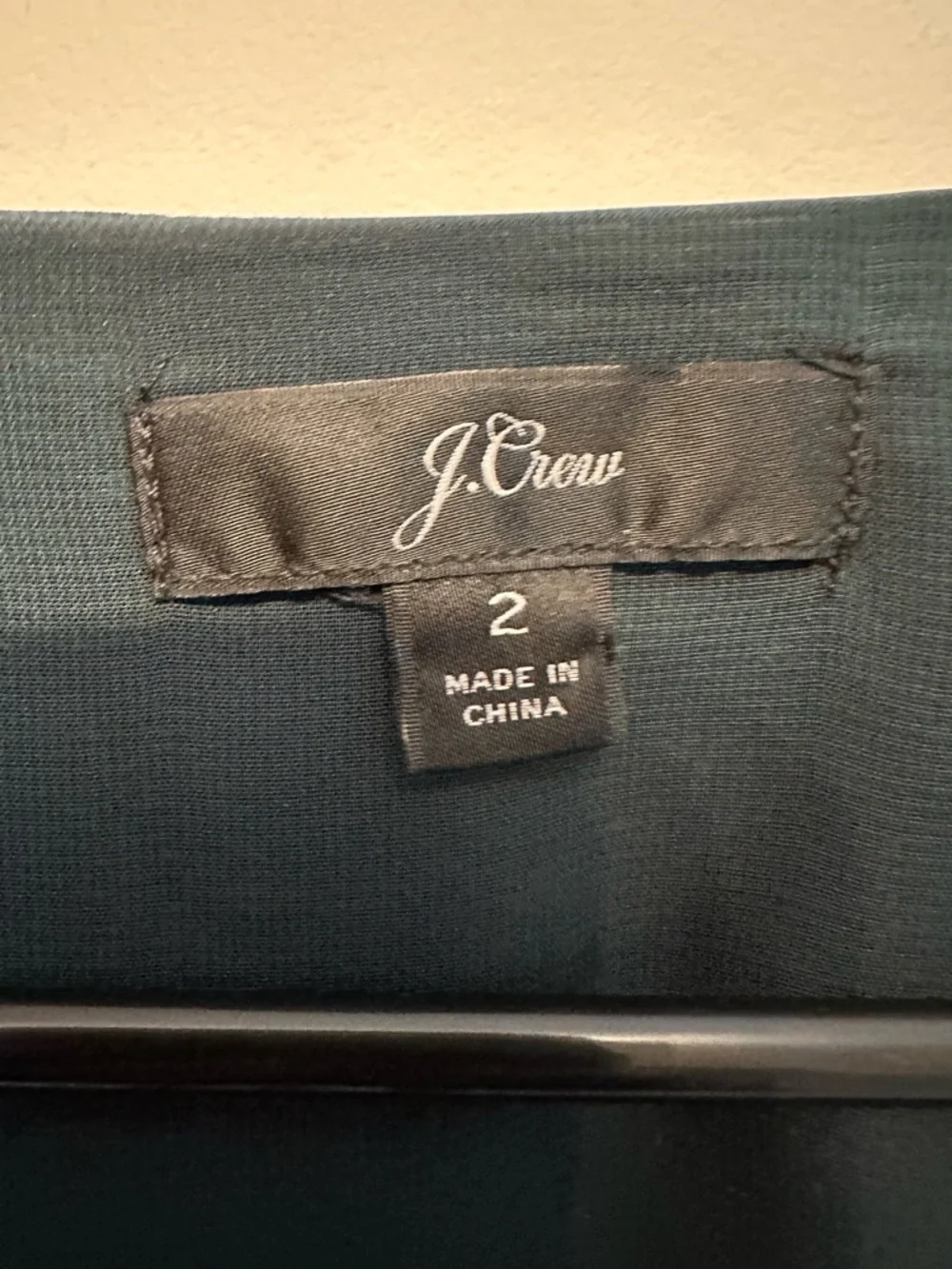 J. Crew Teal Button-Front V-Neck Long-Sleeved Peplum Blouse Size 2